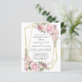 バジェットピンクフローラ婚約パーティ招待状 (スタンド正面)