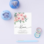 バジェットピンクフローラ愛は開花ブライダルシャワー チラシ (シングル)