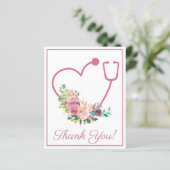 バジェットピンクフローラ聴診器ハートありがとう (スタンド正面)