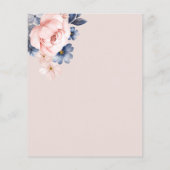 バジェットピンクフローラ開花ブライダルシャワー招待 (裏面)