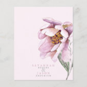 バジェットピンクフローラ開花結婚式日付を保存 (裏面)