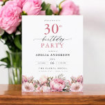 バジェットピンクフローラ30th誕生日招待状<br><div class="desc">庭祝フローラ書道30歳の誕生日の招待とスタイルで、マイルストーンのイベントに最適。フローラ鮮やかデザインと書エレガント道を取り揃え、お客様のお祝いにお洒落より洗練されたトーンを設定。緑豊かな庭園のテーマは、自然美しいと優雅なタイポグラフィを融合し、時代を超越した魅力的な外観を作り出す。屋外や庭園をテーマにした集まりに最適で、この特別な日々の喜びを見事に捉え、30歳の誕生日の祭りに参加するゲストの興奮を保証する。</div>