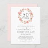 バジェットピンクフローラ50周年記念招待状 (正面/裏面)