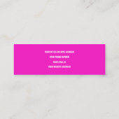 バジェットピンクブライトカラフルズ結婚イベントプランナー スキニー名刺 (裏面)