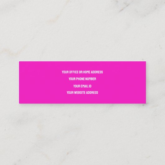 バジェットピンクブライトカラフルズ結婚イベントプランナー スキニー名刺 (裏面)