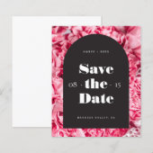 バジェットピンクブラックフローラアーチブライト日付を保存 (正面/裏面)