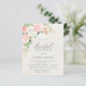 バジェットピンクホワイトフローラブライダルシャワー招待 (スタンド正面)