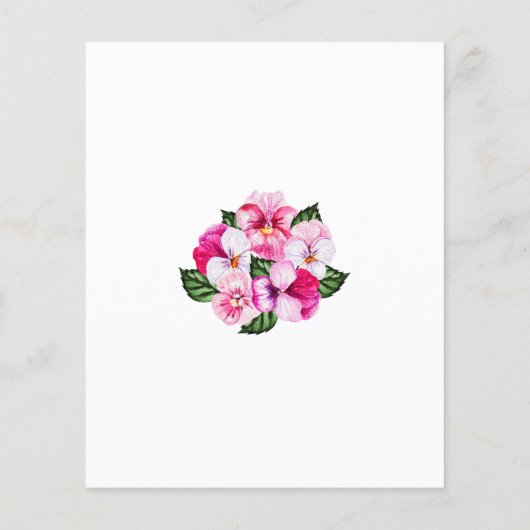 バジェットピンクホワイトフローラ50th誕生日招待状 (裏面)