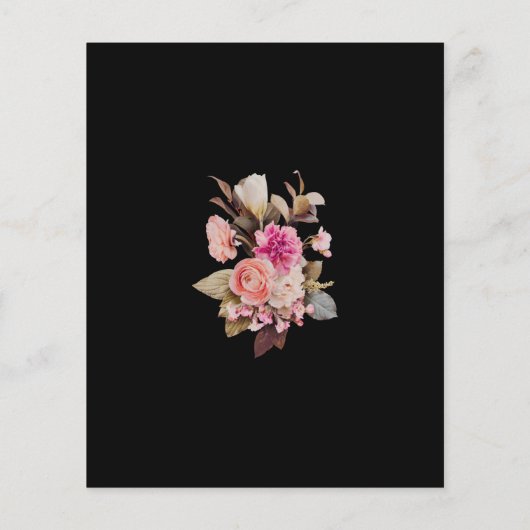 バジェットピンクホワイトボホブライダルシャワー招待 (裏面)