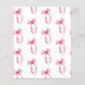 バジェットピンクボウ彼女は結び目ブライダルシャワー チラシ (裏面)