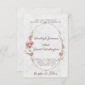 バジェットピンクポピー結婚式招待状 招待状 (正面/裏面)