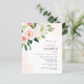 バジェットピンクローズフラワーベビーシャワー招待状 (スタンド正面)