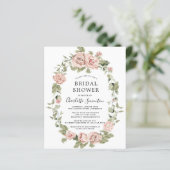 バジェットピンクローズフローラブライダルシャワー招待 (スタンド正面)