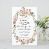 バジェットピンクローズフローラブライダルシャワー招待 (スタンド正面)