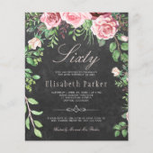 バジェットピンクローズ60th誕生日パーティーの招待 (正面)