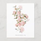 バジェットピンクローズ&グリーンリーブライダルシャワー招待状 (裏面)