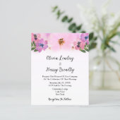 バジェットピンクワイルドフラワーガーデン結婚式招待状 (スタンド正面)