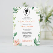 バジェットピンクワイルドフラワーズブリジガートンブライダルシャワー 招待状 (スタンド正面)