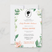 バジェットピンクワイルドフラワーズブリジガートンブライダルシャワー 招待状 (正面)