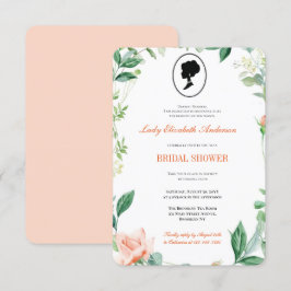 バジェットピンクワイルドフラワーズブリジガートンブライダルシャワー 招待状