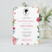 バジェットピンクワイルドフラワーズブリジガートンブライダルシャワー 招待状 (スタンド正面)