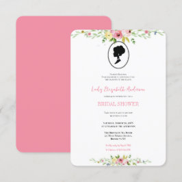 バジェットピンクワイルドフラワーズブリジガートンブライダルシャワー 招待状