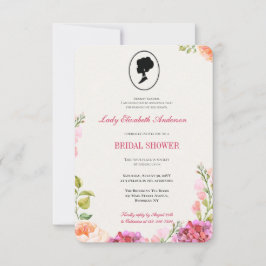 バジェットピンクワイルドフラワーズブリジガートンブライダルシャワー 招待状