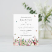 バジェットピンクワイルドフラワー結婚&蝶 (スタンド正面)