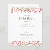 バジェットピンクワイルドフラワー縁どブライダルシャワー (正面/裏面)