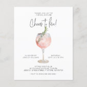 バジェットピンク応援トゥラブブライダルシャワー招待状 (正面)