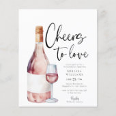 バジェットピンク応援トゥラブブライダルシャワー招待状 チラシ (正面)