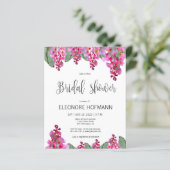 バジェットピンク明るい赤紫色ウィステリアブライダルシャワーカード (スタンド正面)