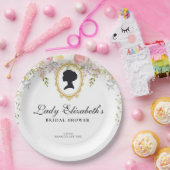 バジェットピンク花模様ブリジェルトンブライダルシャワー ペーパープレート (パーティー)