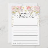 バジェットピンク花模様ブリジェルトンブライダルシャワー 招待状 (正面)