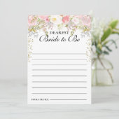 バジェットピンク花模様ブリジェルトンブライダルシャワー 招待状 (スタンド正面)