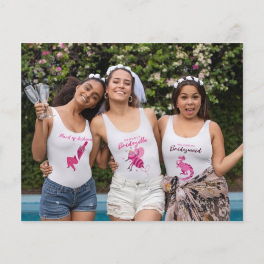 バジェットピンク花模様写真ブライダルシャワーありがとう (裏面)