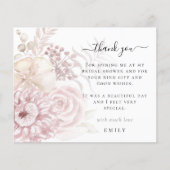 バジェットピンク花模様写真ブライダルシャワーありがとう (正面)