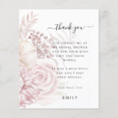 バジェットピンク花模様写真ブライダルシャワーありがとう (正面)