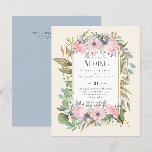 バジェットピンク赤面フローラセージ結婚グリーン (正面/裏面)