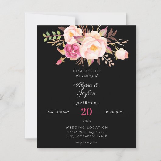 バジェットピンク赤面フローラ結婚ブラック (正面)