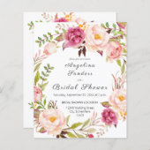 バジェットピンク赤面ブルーミングフローラブライダルシャワー (正面/裏面)