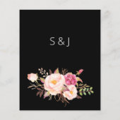 バジェットピンク赤面ブルーミングフローラメニュー – 黒 (裏面)