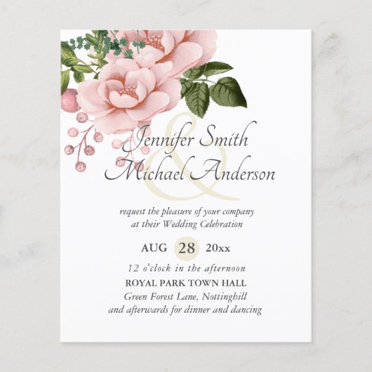 バジェットピンク赤面結婚フローラアンパサンド (正面)