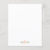 バジェットピンク金ゴールドフローラブライダルシャワー招待 (裏面)