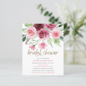 バジェットピンク金ゴールドブルゴーニュフローラブライダルシャワー (スタンド正面)