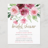 バジェットピンク金ゴールドブルゴーニュフローラブライダルシャワー (正面)