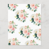 バジェットピンク&グリーンリーブライダルシャワーの招待状 (裏面)