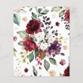 バジェットピンク&バーガンディバラベビーシャワー招待状 (裏面)