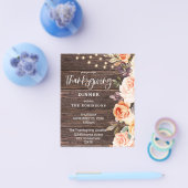 バジェットピンク&ピーチフローラウィライトサンクスギビング チラシ (シングル)