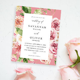 バジェットピンク&ピーチフローラ&グリーン結婚リーズピンク チラシ